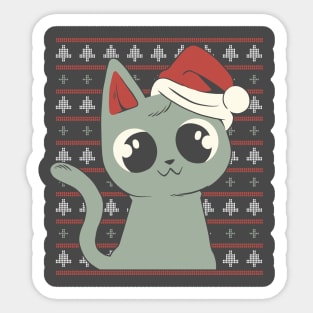 Cat Ugly Sweater Sticker